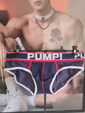 PUMP! Navy Brief with Red Trim — Supportive Athletic Fit Size M